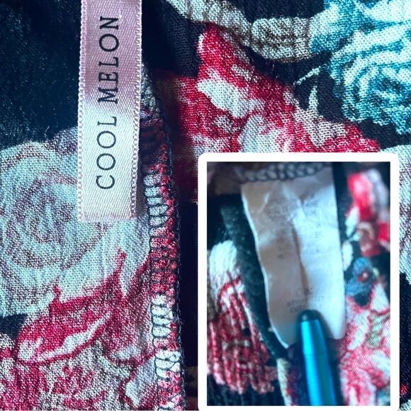 Cool Melon l Black w/ floral print l 3/4 Sleeve (Bell) l Scoop neck l 3X l EUC - Picture 8 of 11
